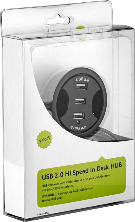 3-porters innebygd USB-hub