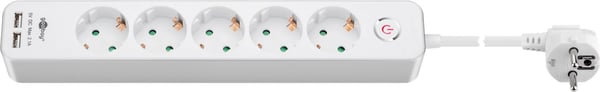 Stikdåse 5 udtag med afbryder og USB Stikdåse 5 udtag med afbryder og USB