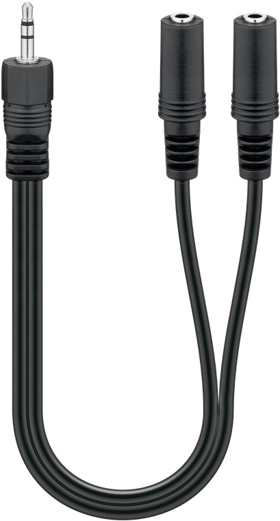 3,5mm lyd Y-kabel adapter, 1x han til 2x hun stereo