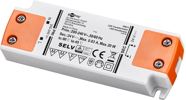 LED-transformator 24 V (DC) (DC), 20 W