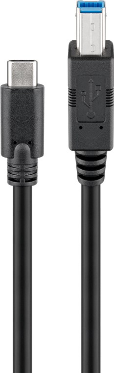 USB 3.0-kabel USB-C™ til B, svart