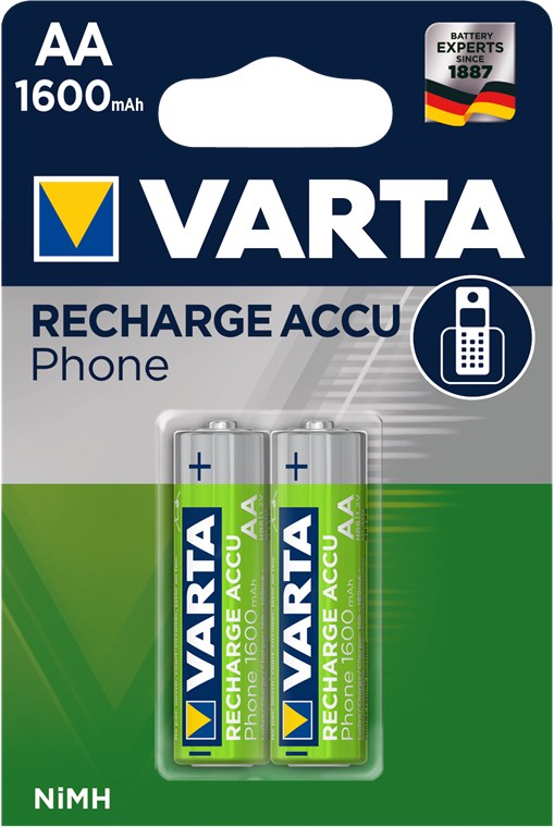 AA (Mignon)/HR6 (58399) oppladbart batteri - 1600 mAh, 2 stk. i blisterpakning