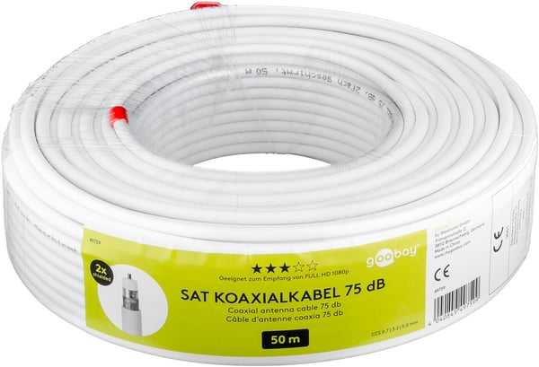 75 dB SAT-koaksialkabel, dobbelt afskærmet