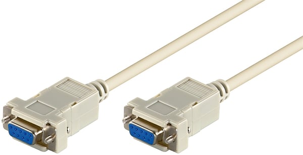 D-SUB 9-pinners kontaktkabel; kvinne/kvinne; seriell nullmodem