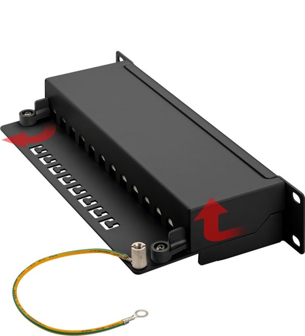 CAT 6a 10 tommer (25,4 cm) patch-panel, 12 porte