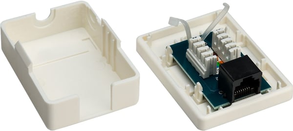 1-port RJ45-tilslutningsdåse, CAT 6, UTP, hvid