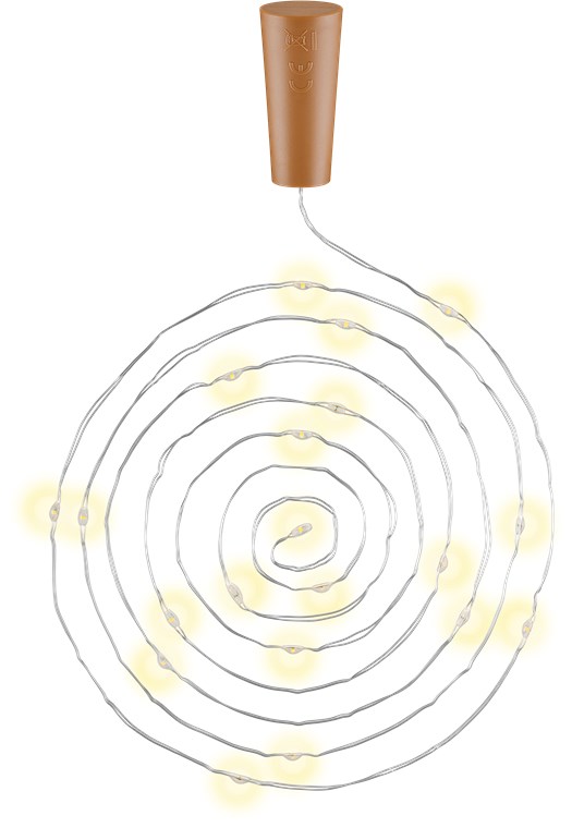 10x lyskæde til flaske med 20 LED