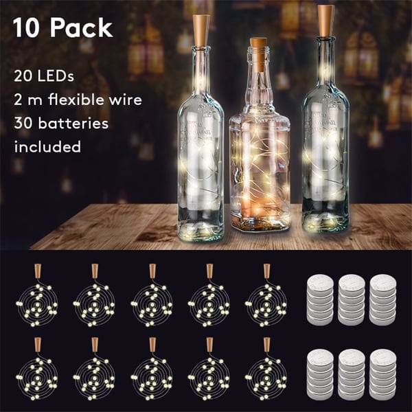 10 x Pullon merkkivalo, jossa 20 LEDiä