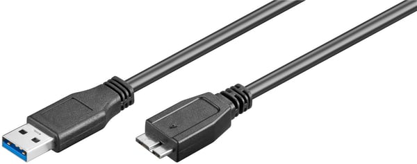 USB-A till Micro-B-kabel, 0,5 m, svart