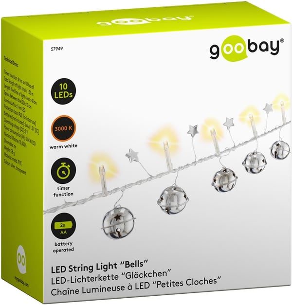String Light "Bells" med 10 lysdioder