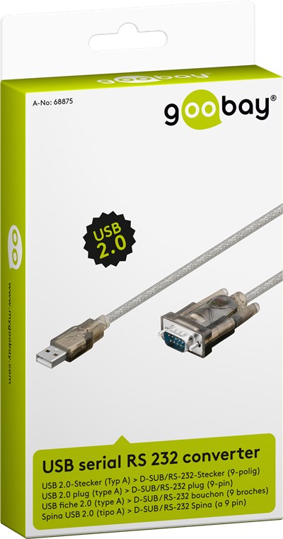 USB seriell RS 232 omformer, gjennomsiktig