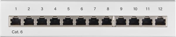 CAT 6 mini/desktop-patch-panel, 12 porte (1 HE)