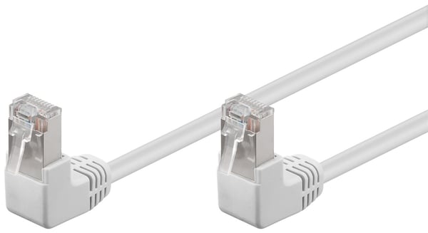 CAT 5e patchable 2x 90° kulmassa, F/UTP, valkoinen