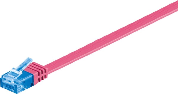 CAT 6A platt patchkabel, U/UTP, magenta