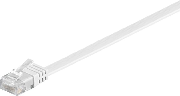 CAT 6 Flat-patch-kabel, U/UTP, hvit