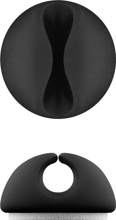 Kabelhantering 1 urtag (mini), svart