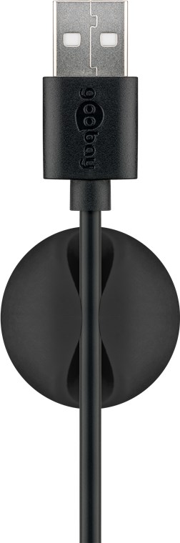 Kabelhantering 1 urtag (mini), svart