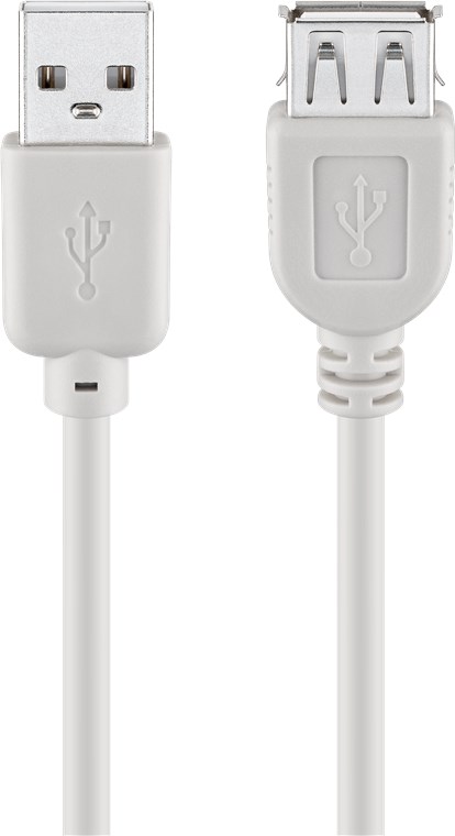 USB 2.0 Hi-Speed skjøtekabel, grå