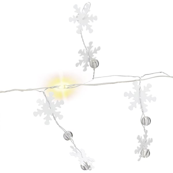 10 LED lyskæde sølvtråd "Snowflakes"
