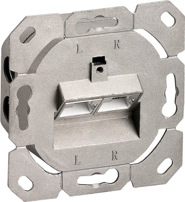 CAT 6A universalboks inkl. ramme for utenpåliggende montering, signalhvit RAL 9003