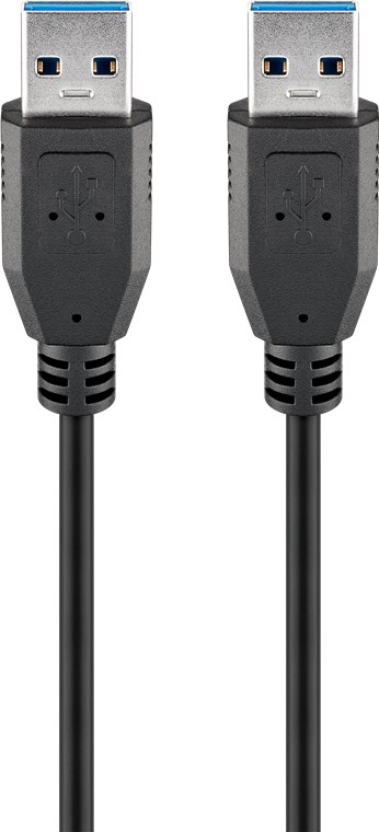 USB-A-kaapeli, USB 3.0, 0,5 m, musta