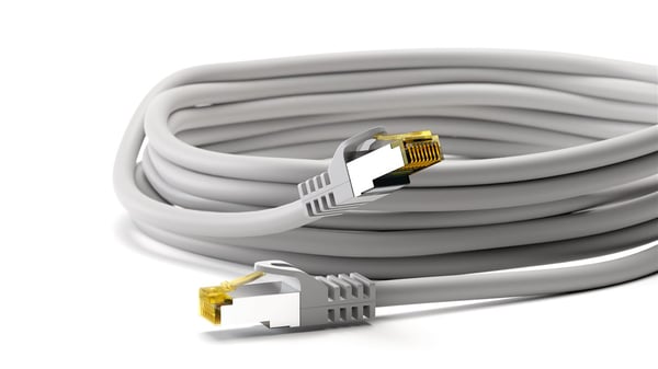 RJ45 patchkabel S/FTP (PiMF), 500 MHz, med CAT 7 råkabel, grå, 3 m