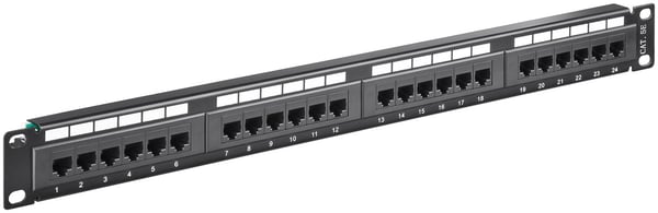 CAT 5e 19 tommer (48,3 cm) patchpanel, 24 porter