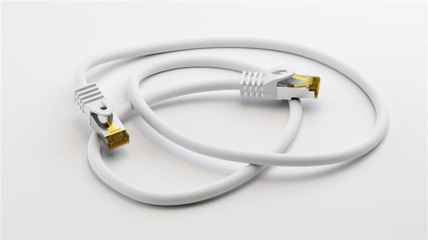 RJ45 patchkabel S/FTP (PiMF), 500 MHz, med CAT 7 råkabel, hvit, 3 m