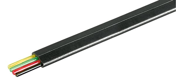 Flat telefonkabel med 4 kjerner, 100 m rull, AWG 30, CU (kobber)