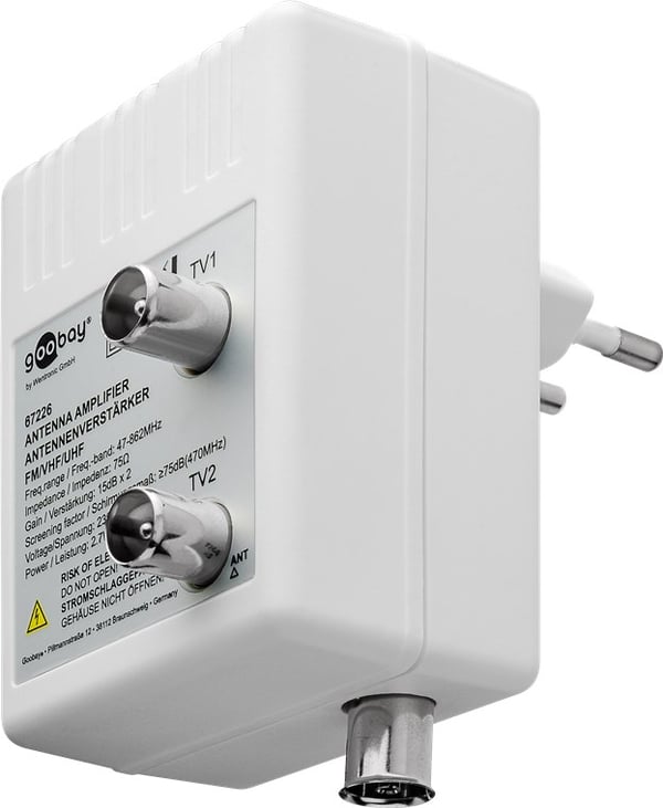 To-enhets antenneforsterker (DVB-T / DVB-T2 / DVB-C)