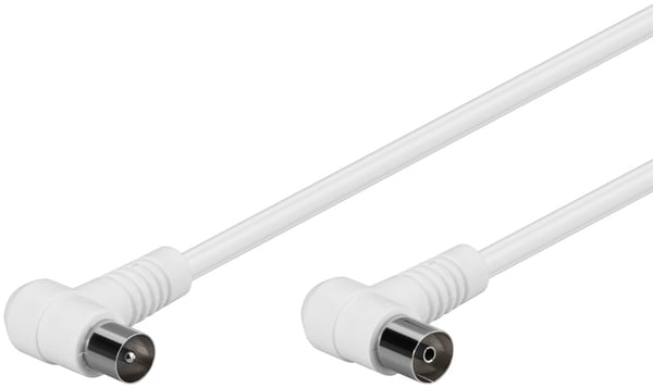Vinklet antennekabel (80 dB), 2x skjermet