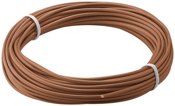Kobber-litzetråd isoleret, 10 m, brun