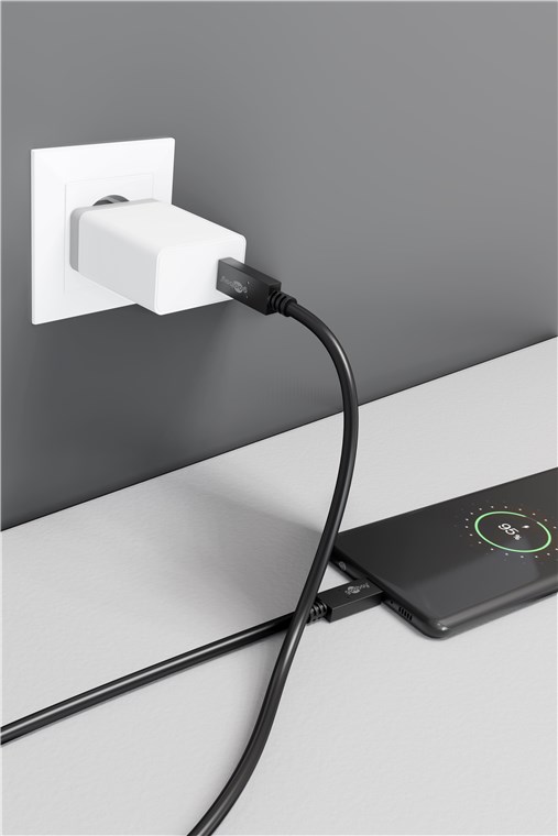 USB-C™-kabel, 1 m, sort