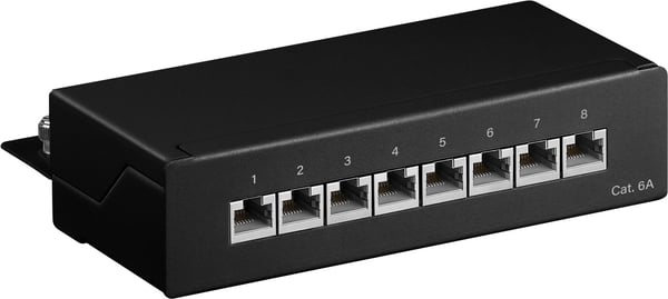 CAT 6a Mini/Desktop Patch Panel, 8 Ports