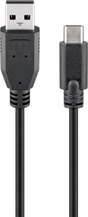 USB 2.0 -kaapeli (USB-C™ - USB A), musta