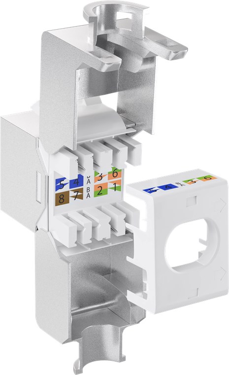 Keystone-moduuli RJ45 CAT 6A, STP, ohut
