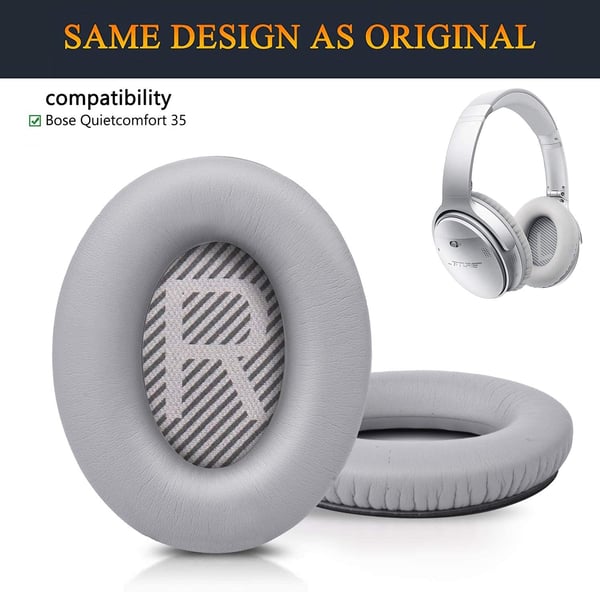 Øreputer for Bose QC35 I/II, QC25, QC15, QC 2 AE 2, AE 2i, AE 2w, SoundTrue, SoundLink Grey