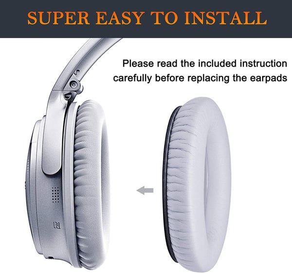 Øreputer for Bose QC35 I/II, QC25, QC15, QC 2 AE 2, AE 2i, AE 2w, SoundTrue, SoundLink Grey