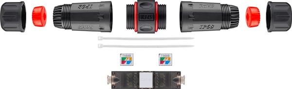 Utendørs (IP68) LAN-kabelkontakt, CAT 6 UTP uskjermet