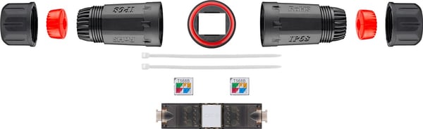 Utendørs (IP68) LAN-kabelkontakt, CAT 6 UTP uskjermet