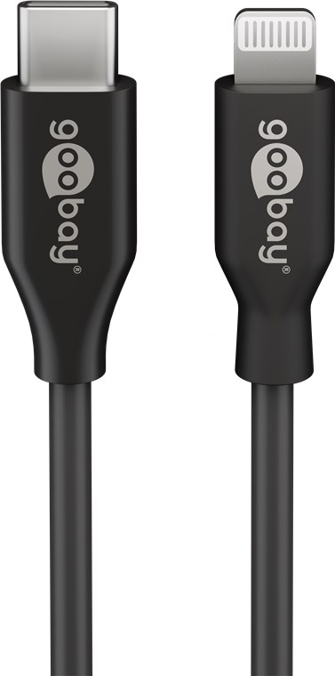Lightning til USB-C™ lade- og synkroniseringskabel, 1 m, svart