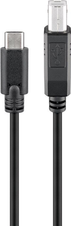 USB-C™ til B-kabel, svart