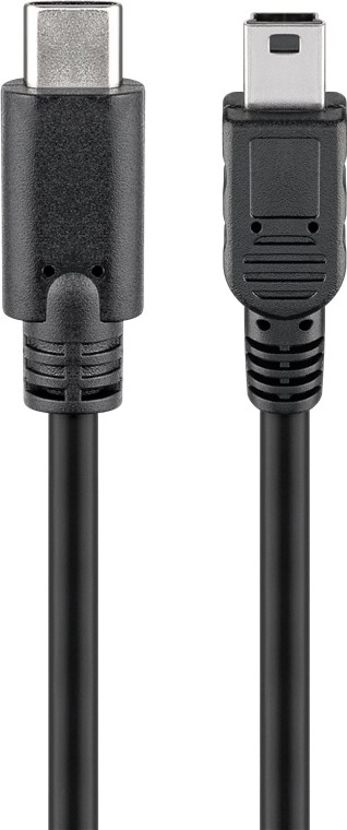 USB 2.0 høyhastighetskabel 0,5 m, svart