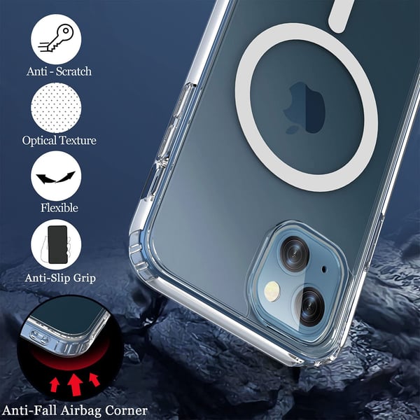 iPhone 13 Pro Max mobilcover kompatibel med MagSafe oplader Transparent