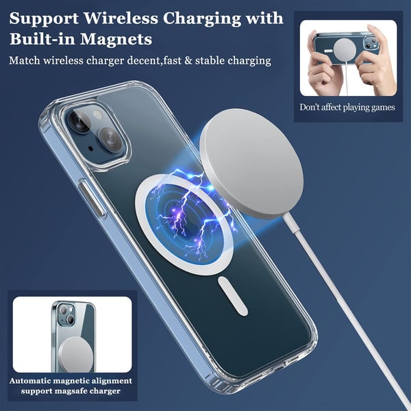 iPhone 13 Pro Max mobilcover kompatibel med MagSafe oplader Transparent
