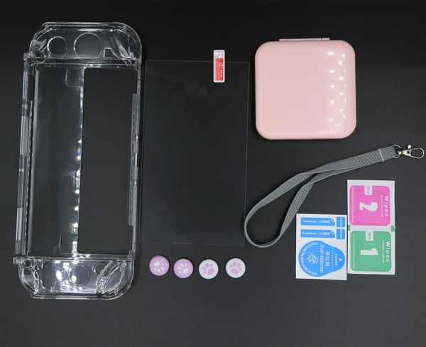 Nintendo Switch OLED-etui med tilbehør Pink / Blå 8 dele