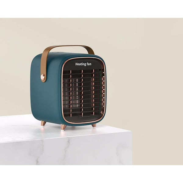 Elektrisk keramisk varmevifte i retrodesign DarkGreen