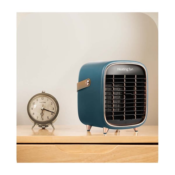 Elektrisk keramisk varmevifte i retrodesign DarkGreen