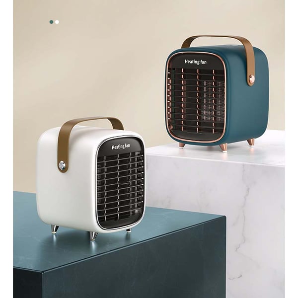 Elektrisk keramisk varmevifte i retrodesign DarkGreen