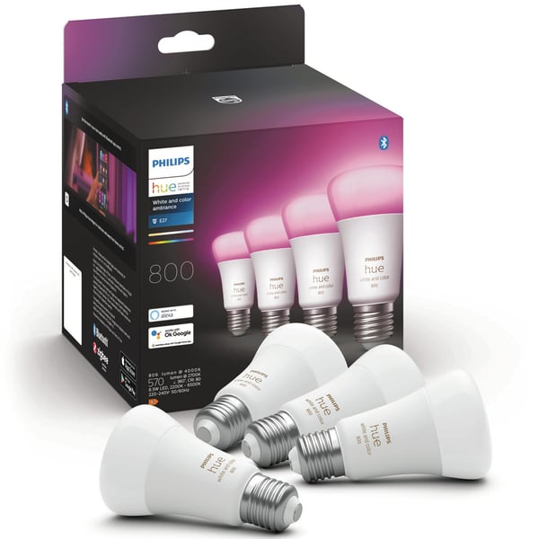 Hue White Color Ambiance E27 4-pakning